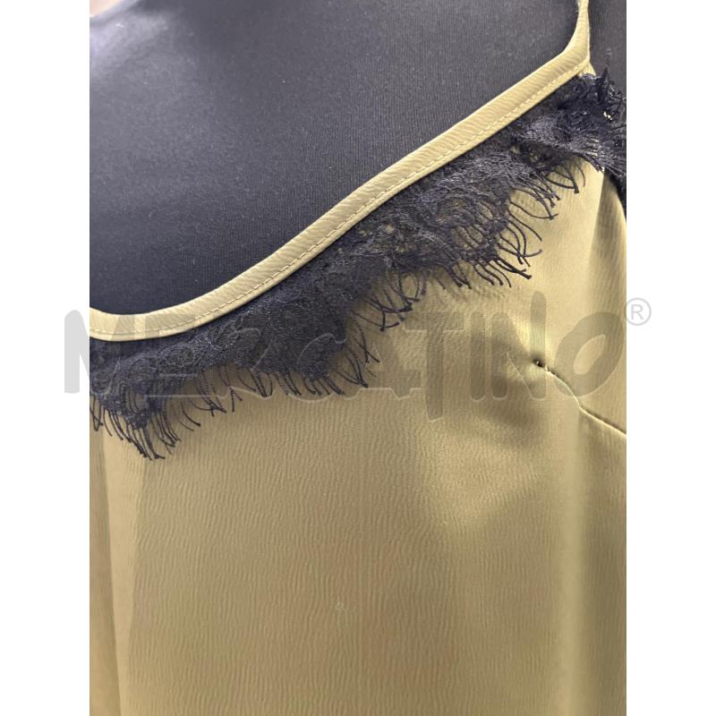 VESTITO DONNA MISS MISS VERDE OLIVA CANGIANTE BORDI PIZZO | Mercatino dell'Usato Teramo 3