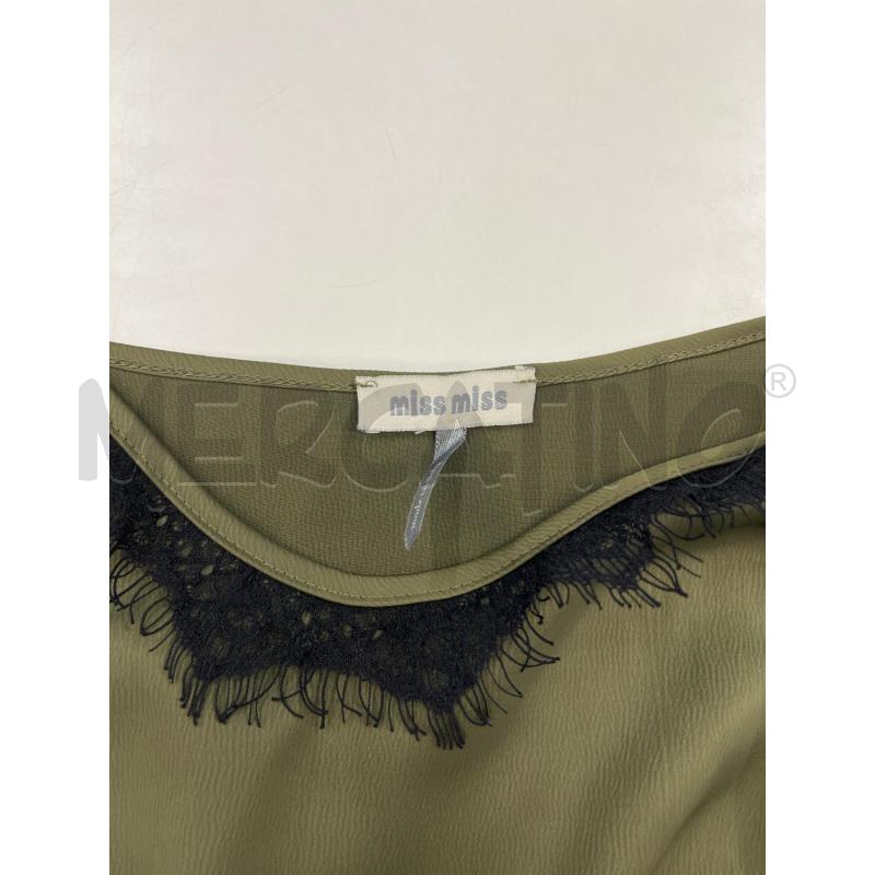 VESTITO DONNA MISS MISS VERDE OLIVA CANGIANTE BORDI PIZZO | Mercatino dell'Usato Teramo 4