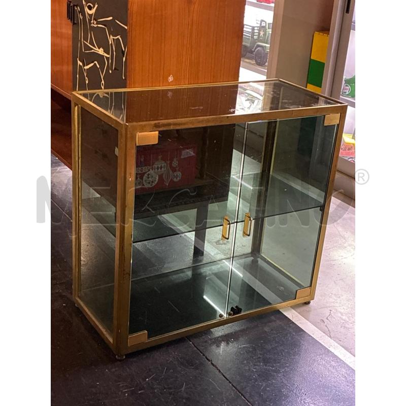 VETRINETTA OTTONE VETRO FUMÈ 2SP. STILE RENATO ZEVI | Mercatino dell'Usato Teramo 1