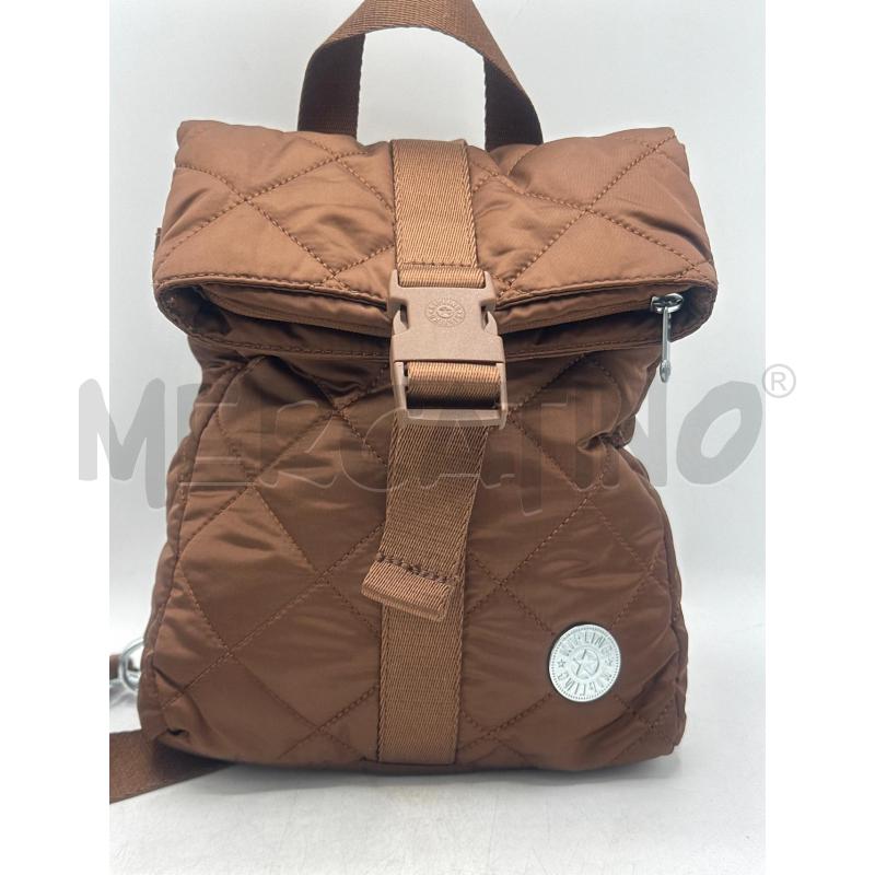 ZAINETTO DONNA KIPLING MARRONE TRAPUNTATO PICCOLO INSERTI ARGENTATI  | Mercatino dell'Usato Teramo 1