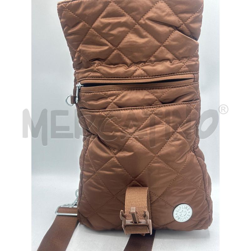 ZAINETTO DONNA KIPLING MARRONE TRAPUNTATO PICCOLO INSERTI ARGENTATI  | Mercatino dell'Usato Teramo 3