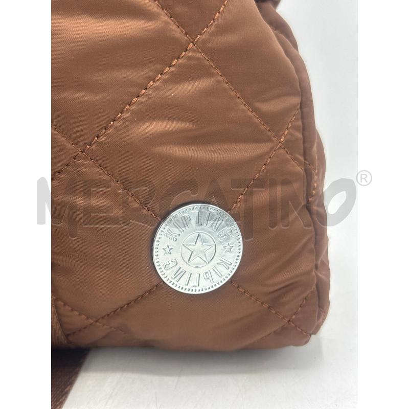 ZAINETTO DONNA KIPLING MARRONE TRAPUNTATO PICCOLO INSERTI ARGENTATI  | Mercatino dell'Usato Teramo 4