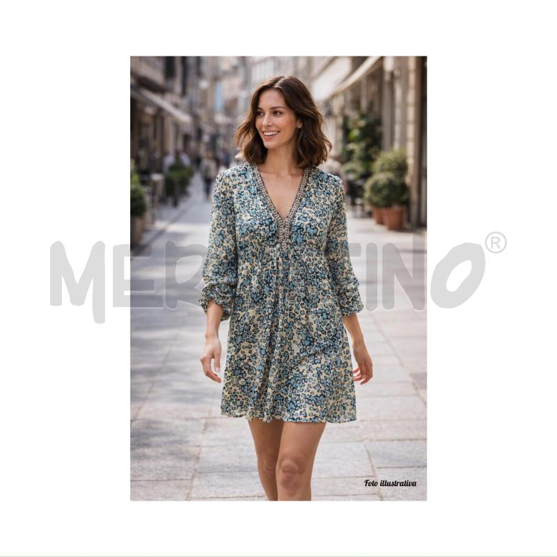 ABITO D LIU JO SABBIA MACULATO AZZURRO/MARR M3/4 DECORO SU SCOLLO A V | Mercatino dell'Usato Rovereto 5