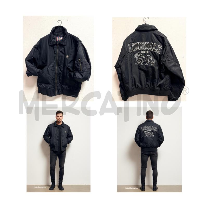 BOMBER U LONDALE NERO CON RICAMO SCHIENA | Mercatino dell'Usato Rovereto 1