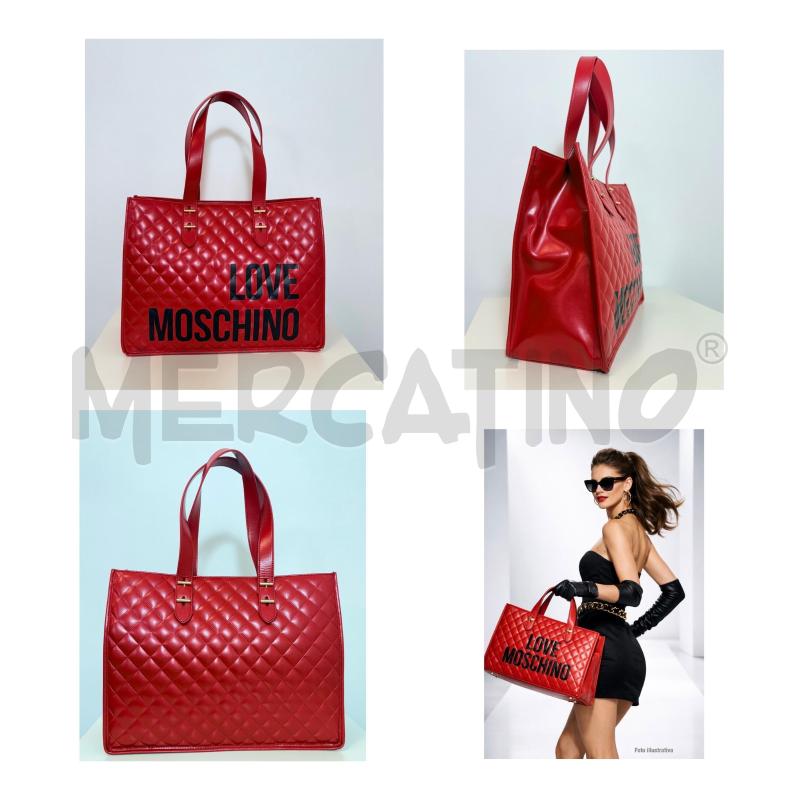 BORSA A MANO ROSSA TRAPUNTATA MOSCHINO | Mercatino dell'Usato Rovereto 1