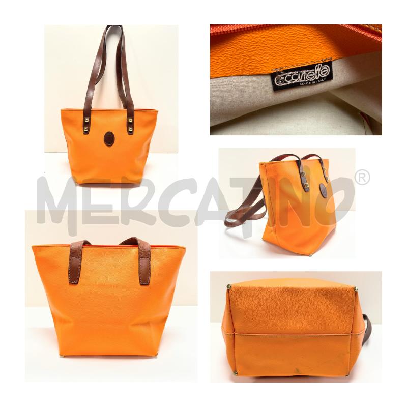 BORSA A SPALLA COCCINELLE VINTAGE ARANCIO/MARRONE | Mercatino dell'Usato Rovereto 1