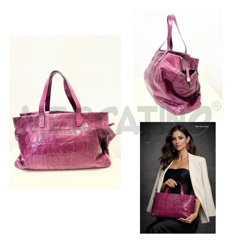 BORSA A SPALLA GIANNI CHIARINI VIOLA PELLE | Mercatino dell'Usato Rovereto 1