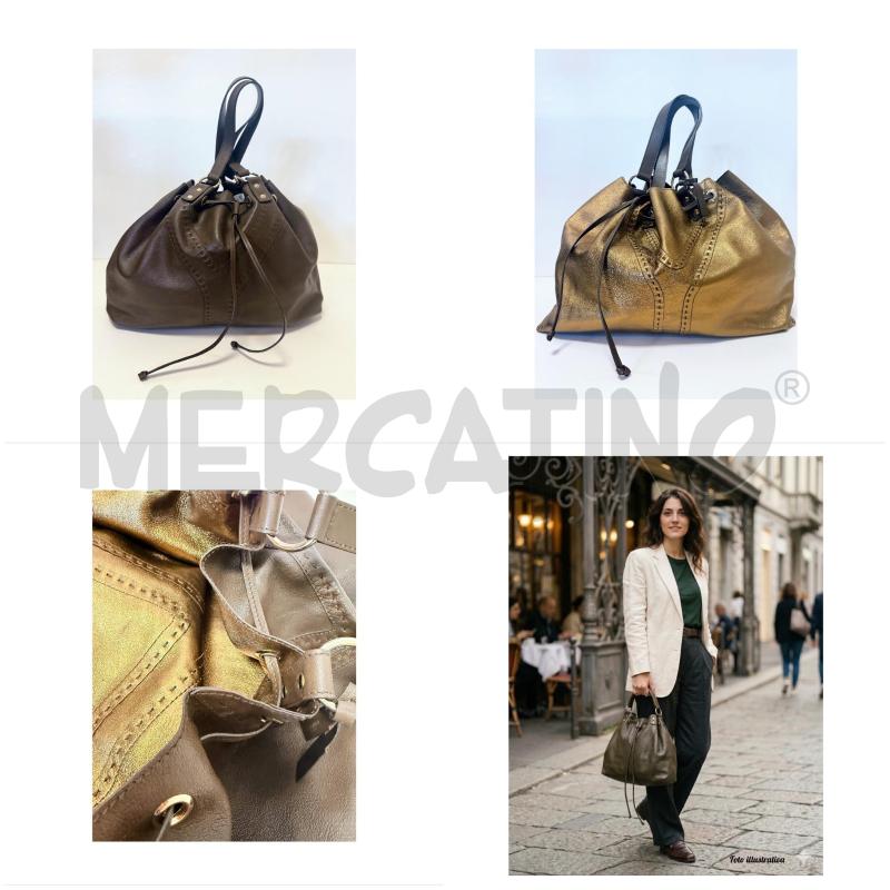 BORSA D SPALLA YSL MARRONE/ORO DOUBLEFACE | Mercatino dell'Usato Rovereto 1