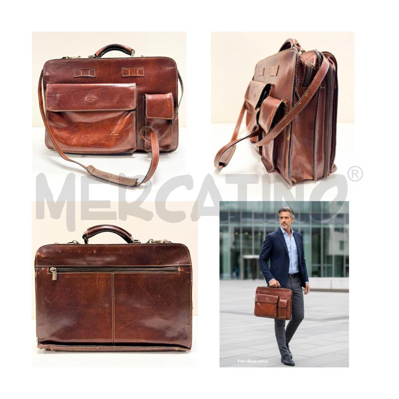BORSA PELLE DA LAVORO TONY PEROTTI MARRONE CUOIO | Mercatino dell'Usato Rovereto 1