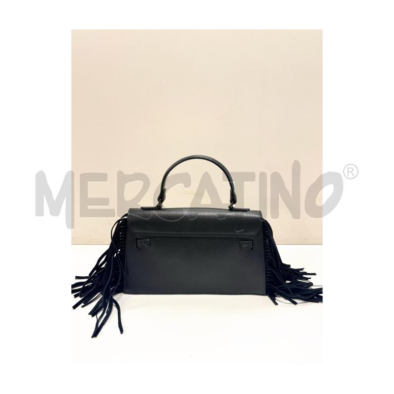 BORSA PICCOLA A MANO NERA PELLE CON FRANGE LATERALI | Mercatino dell'Usato Rovereto 4