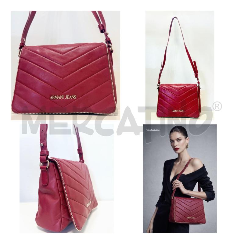 BORSA TRACOLLA ARMANI JEANS BORDEAUX CON LOGO  | Mercatino dell'Usato Rovereto 1