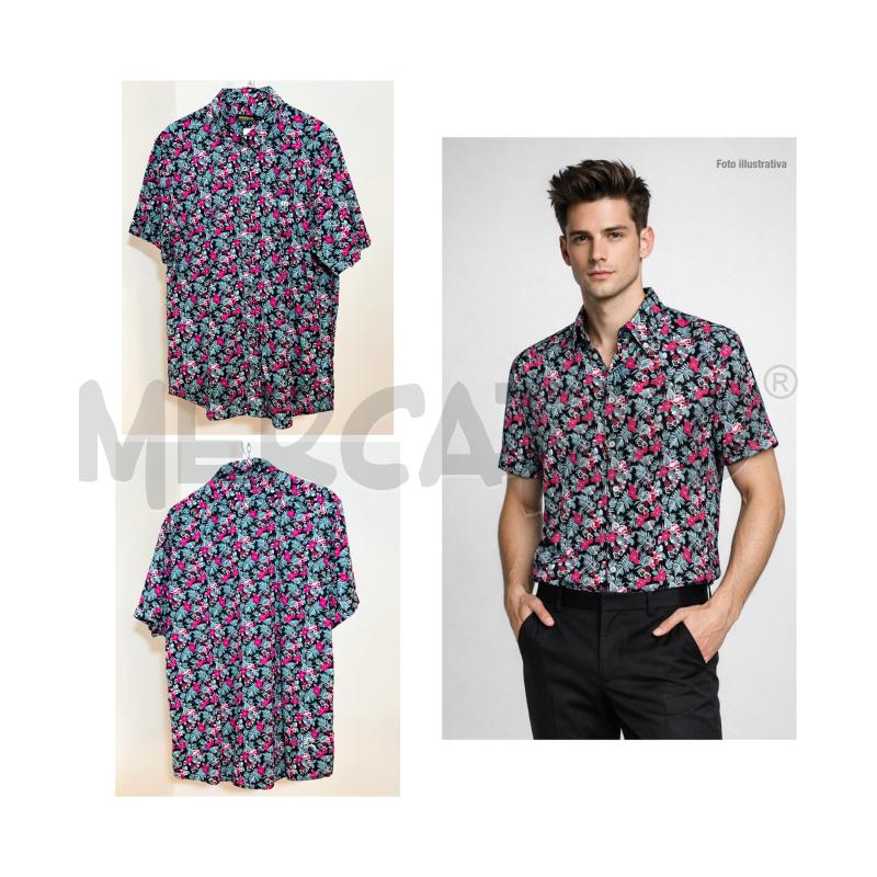 CAMICIA U 1/2M MISTRAL NERO/FUXIA | Mercatino dell'Usato Rovereto 1