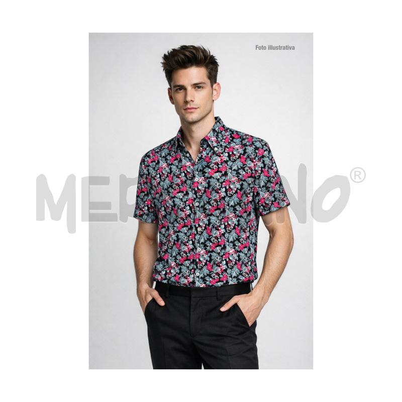 CAMICIA U 1/2M MISTRAL NERO/FUXIA | Mercatino dell'Usato Rovereto 5