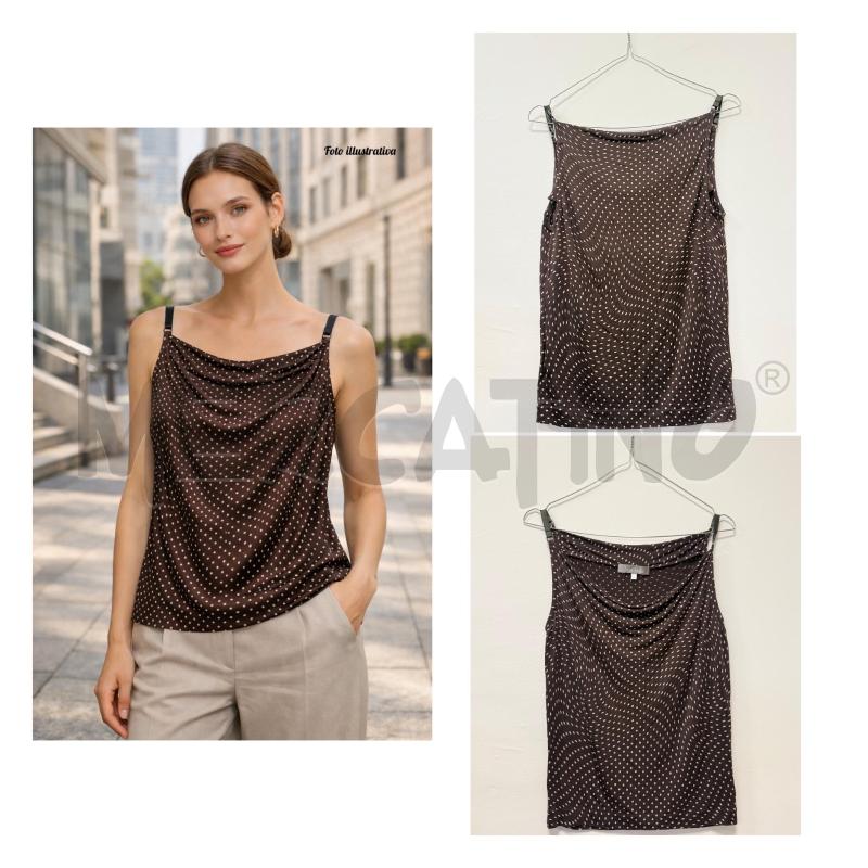CANOTTA D MAX MARA MARRONE POIS PANNA | Mercatino dell'Usato Rovereto 1
