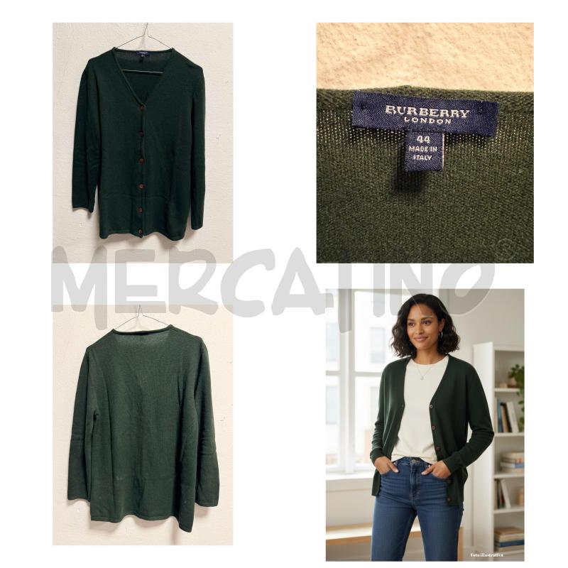 CARDIGAN D BURBERRY VERDE BOSCO LANA  | Mercatino dell'Usato Rovereto 1
