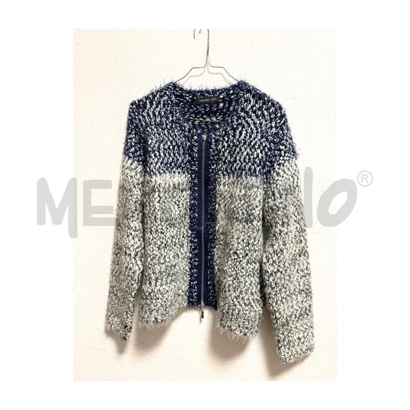 CARDIGAN D NABABILA AZZURRO/BIANCO ZIP XL | Mercatino dell'Usato Rovereto 2