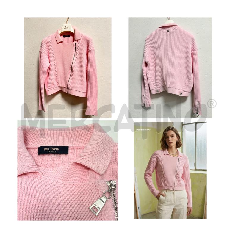 CARDIGAN D TWINSET ROSA ZIP LATERALE  | Mercatino dell'Usato Rovereto 1