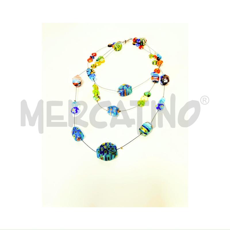 COLLANA 3 FILI MILLEFIORI VETRO | Mercatino dell'Usato Rovereto 3
