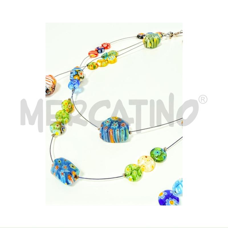 COLLANA 3 FILI MILLEFIORI VETRO | Mercatino dell'Usato Rovereto 4
