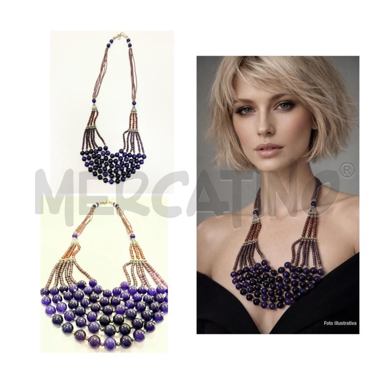 COLLANA ETNICA VIOLA/PERLINE | Mercatino dell'Usato Rovereto 1