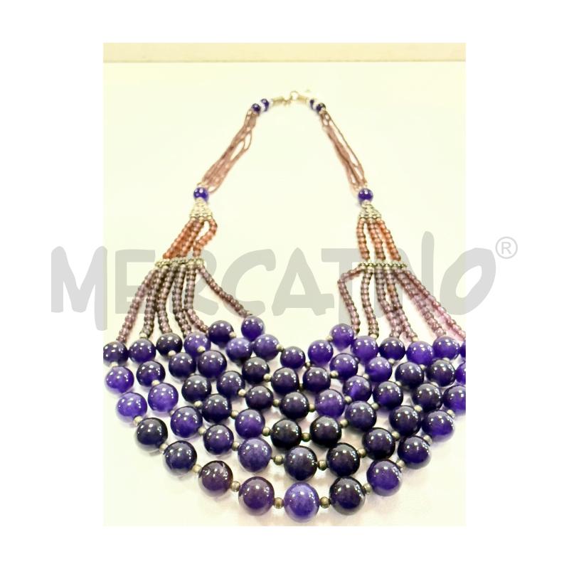 COLLANA ETNICA VIOLA/PERLINE | Mercatino dell'Usato Rovereto 2