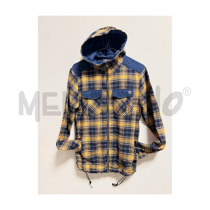 FELPA D MONTURA GIALLA/BLU SCACCO CAPPUCCIO | Mercatino dell'Usato Rovereto 2