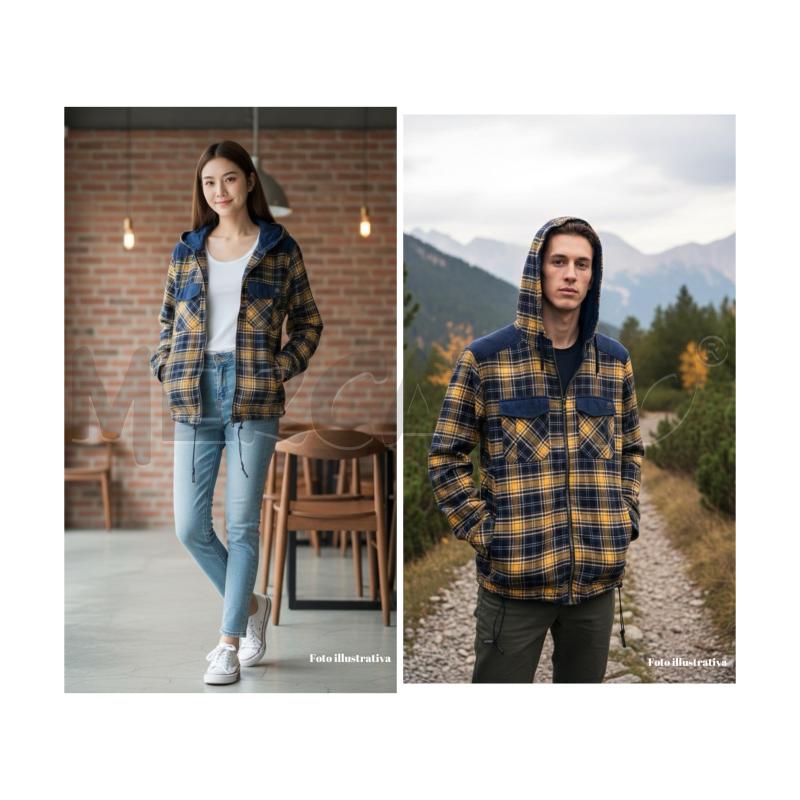 FELPA D MONTURA GIALLA/BLU SCACCO CAPPUCCIO | Mercatino dell'Usato Rovereto 5