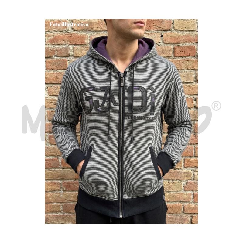 FELPA U GAUDI' GRIGIA/NERA RIGHE CON MARCHIO CUCITO CAPPUCCIO | Mercatino dell'Usato Rovereto 5