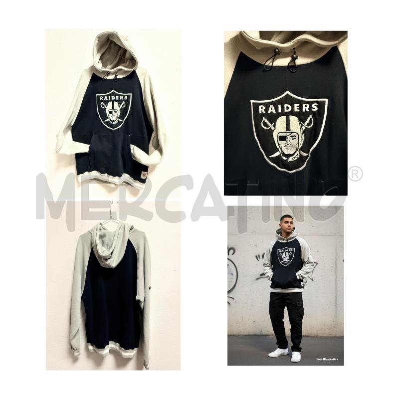 FELPA U RAIDERS REEBOK NERA/GRIGIA CON RICAMO BIANCO | Mercatino dell'Usato Rovereto 1