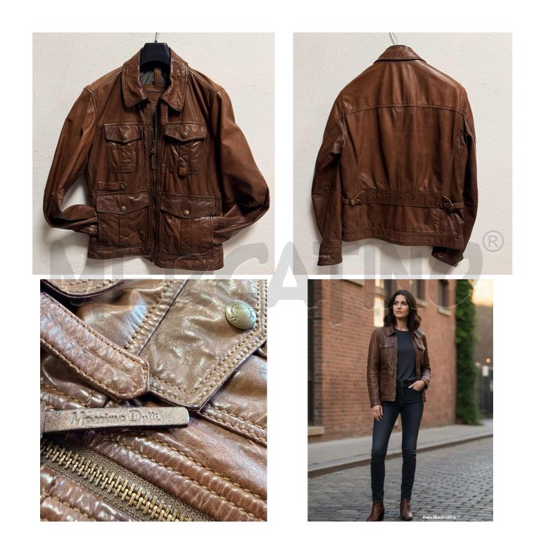 GIACCA D PELLE MASSIMO DUTTI MARRONE CUOIO | Mercatino dell'Usato Rovereto 1