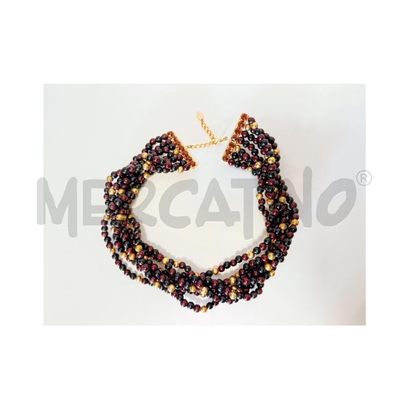 GIRO COLLO DE LIGUORO PERLE MARRONE/NERA/ORO | Mercatino dell'Usato Rovereto 3