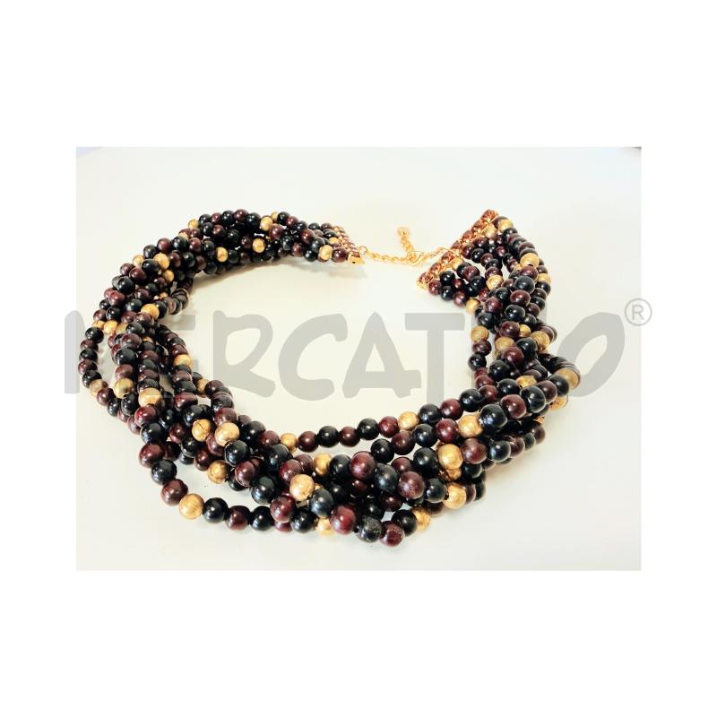 GIRO COLLO DE LIGUORO PERLE MARRONE/NERA/ORO | Mercatino dell'Usato Rovereto 4
