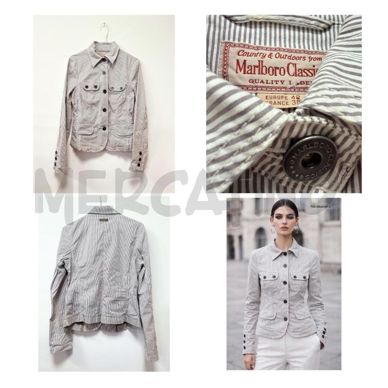 GIUBBOTTO D MARLBORO CLASSICS BIA/GRIGIO GESSATO LEGGERO TAGLIA 46 | Mercatino dell'Usato Rovereto 1
