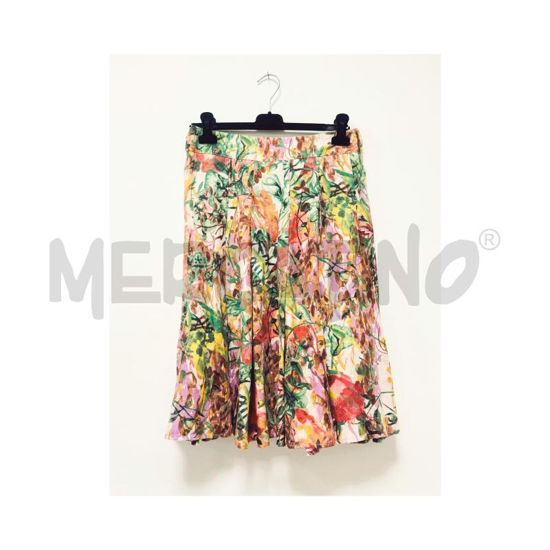 GONNA MARELLA PIEGHE BIANCA FANTASIA FIORI 42 LINO | Mercatino dell'Usato Rovereto 2