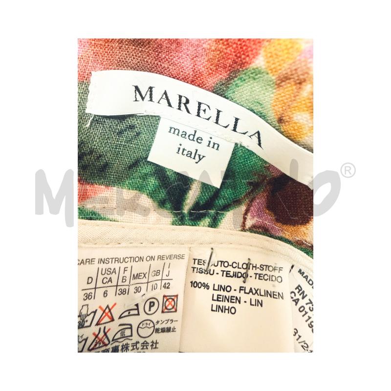GONNA MARELLA PIEGHE BIANCA FANTASIA FIORI 42 LINO | Mercatino dell'Usato Rovereto 4