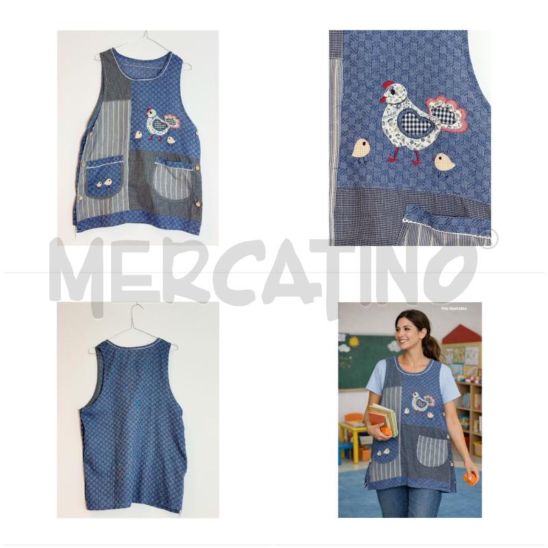 GREMBIULE DA MAESTRA BLU CON GALLINELLE | Mercatino dell'Usato Rovereto 1