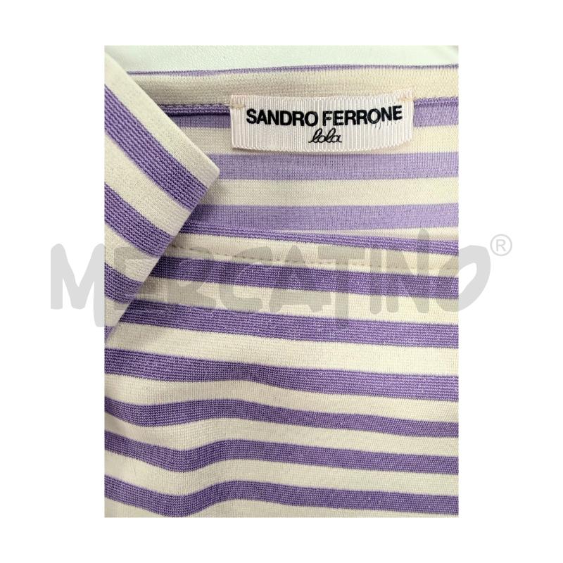 MAGLIA D SANDRO FERRONE LILLA/PANNA RIGHE ORIZZONTALI M3/4 OVER | Mercatino dell'Usato Rovereto 3