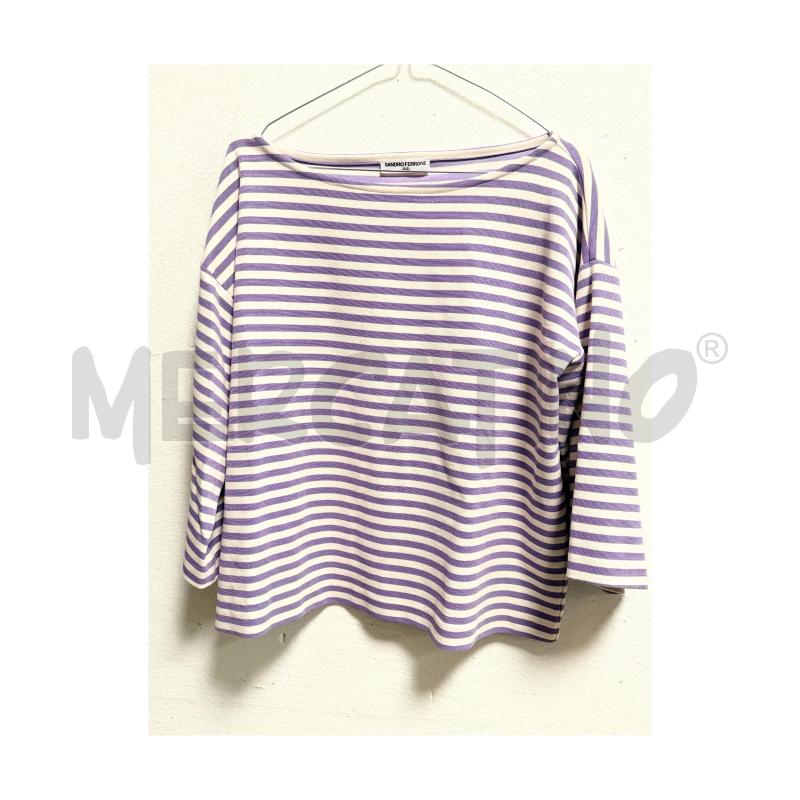 MAGLIA D SANDRO FERRONE LILLA/PANNA RIGHE ORIZZONTALI M3/4 OVER | Mercatino dell'Usato Rovereto 4