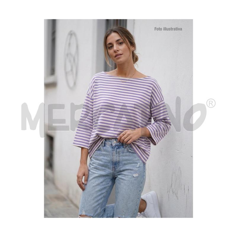 MAGLIA D SANDRO FERRONE LILLA/PANNA RIGHE ORIZZONTALI M3/4 OVER | Mercatino dell'Usato Rovereto 5