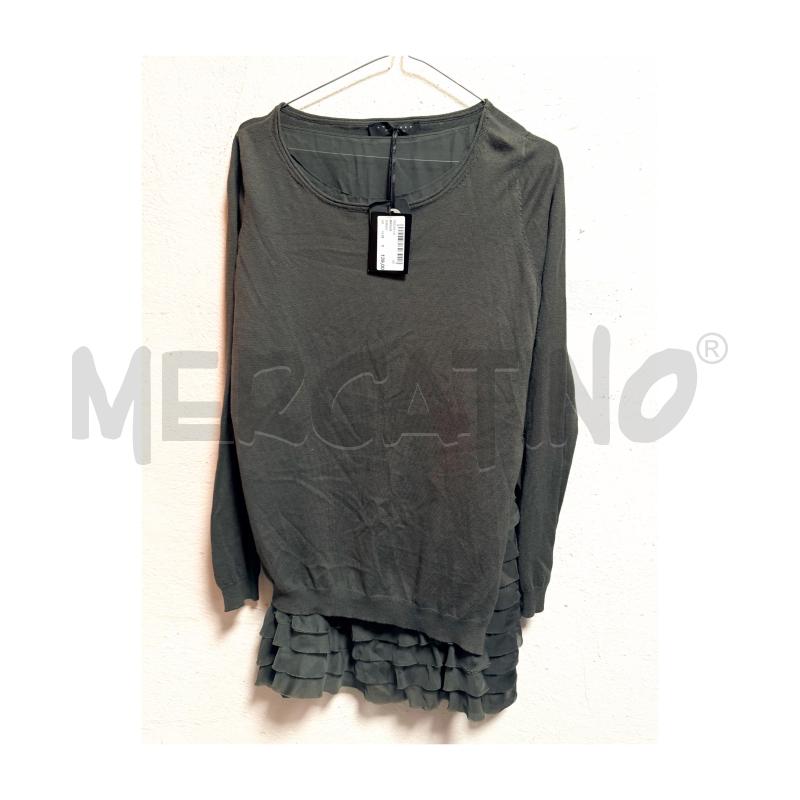 MAGLIA D TWINSET VERDE BOSCO CON ORGANZA NUOVA  | Mercatino dell'Usato Rovereto 2