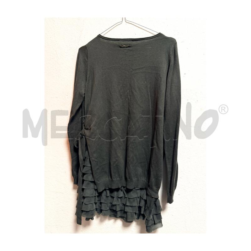 MAGLIA D TWINSET VERDE BOSCO CON ORGANZA NUOVA  | Mercatino dell'Usato Rovereto 4