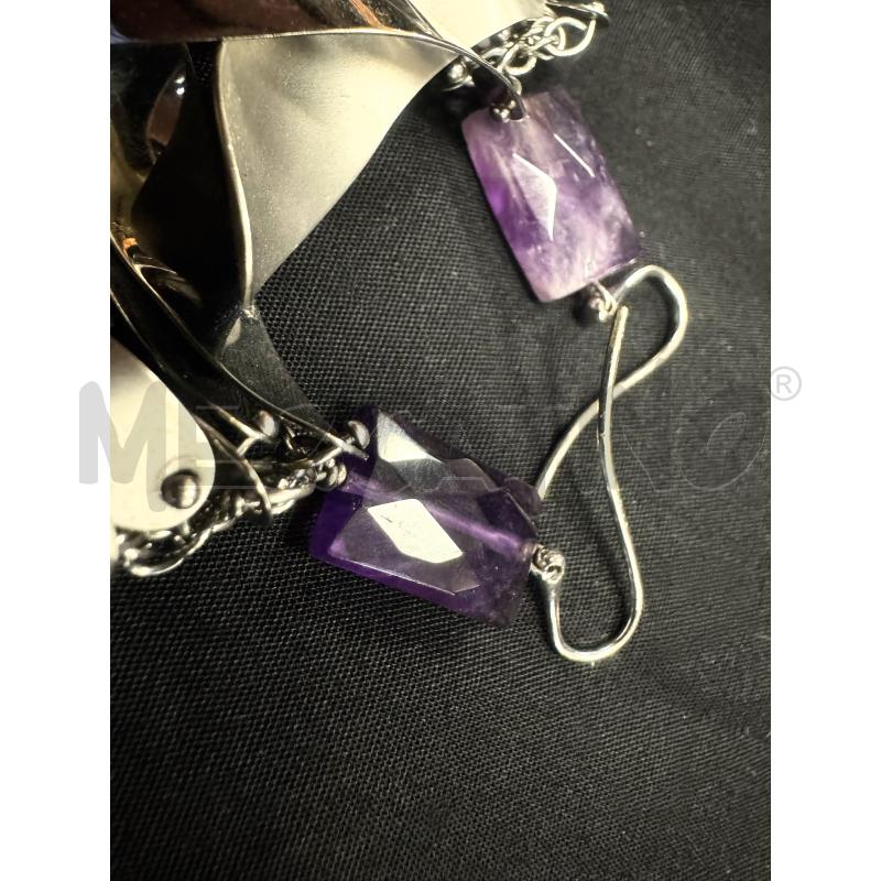 ORECCHINI BREIL CON PIETRA VIOLA E PENDENTI IN ACCIAIO | Mercatino dell'Usato Rovereto 4