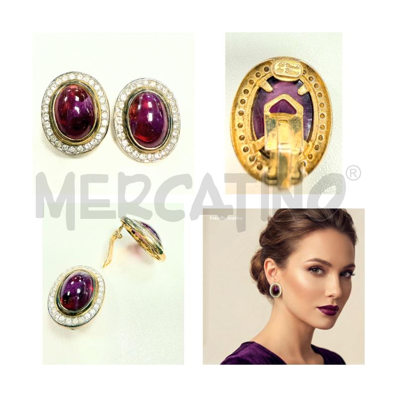 ORECCHINI CLIP LE MONDE DE BIJOUX VIOLA/ZIRCONI | Mercatino dell'Usato Rovereto 1