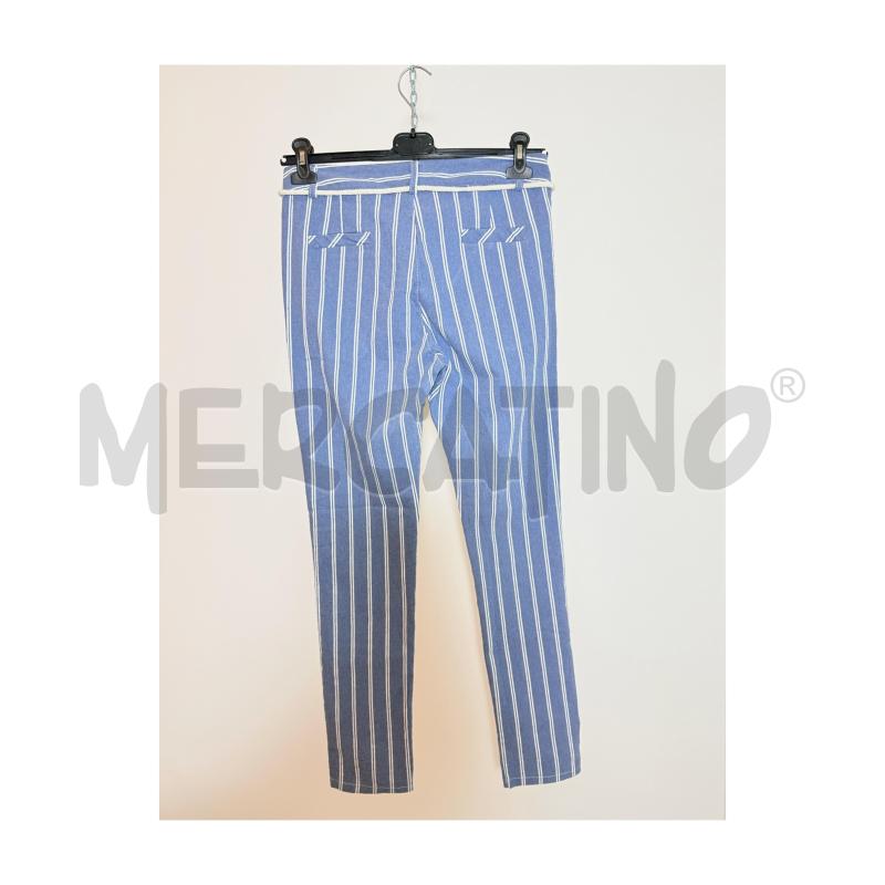 PANTALONE D CASALINI AZZURRO RIGA VERTICALE COTONE | Mercatino dell'Usato Rovereto 3