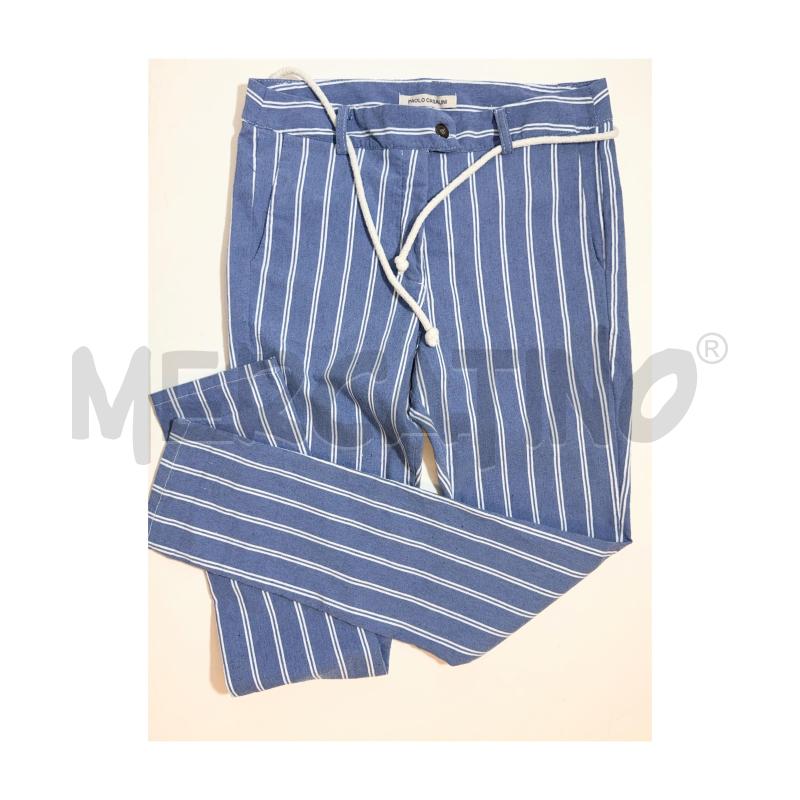 PANTALONE D CASALINI AZZURRO RIGA VERTICALE COTONE | Mercatino dell'Usato Rovereto 4