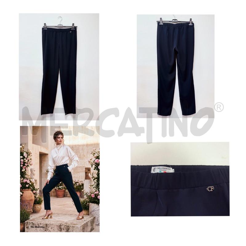 PANTALONE D FERRONI BLU NOTTE ELASTICO IN VITA 44 | Mercatino dell'Usato Rovereto 1