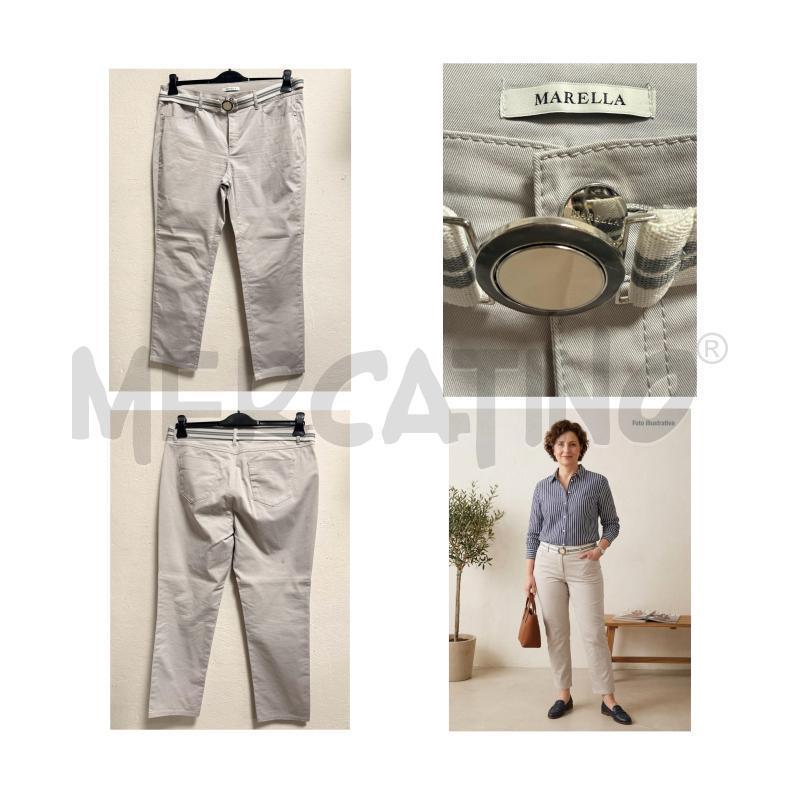 PANTALONE D MARELLA GRIGIO CON CINTURA 50 | Mercatino dell'Usato Rovereto 1