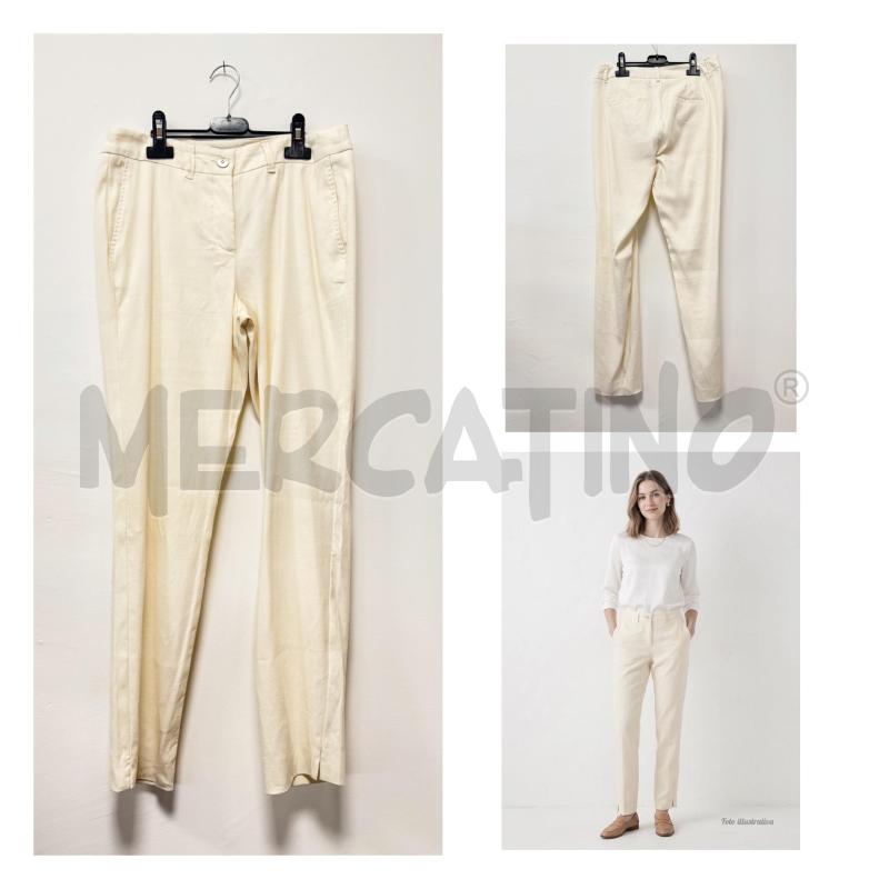 PANTALONE D MARELLA LINO/COTONE PANNA 42 | Mercatino dell'Usato Rovereto 1