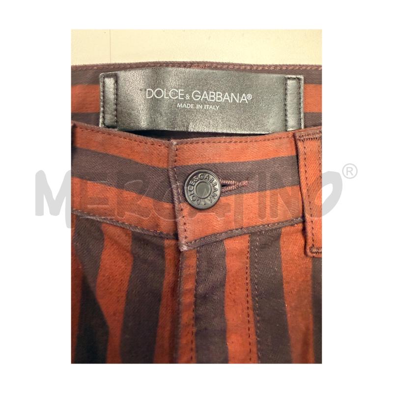 PANTALONE U D&G BORDEAUX/NERO RIGHE VERTICALI | Mercatino dell'Usato Rovereto 4
