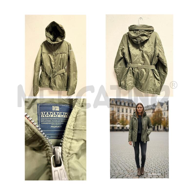 PIUMINO D NAPAPIJRI VERDE MILITARE CON CAPPUCCIO | Mercatino dell'Usato Rovereto 1